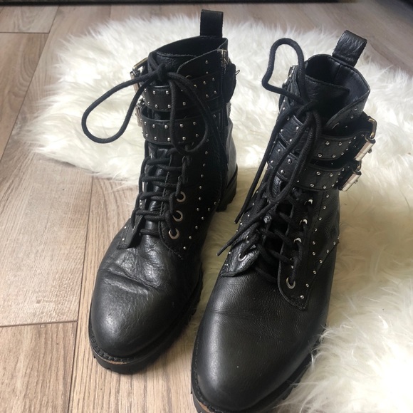 rebecca minkoff jaiden studded combat boots